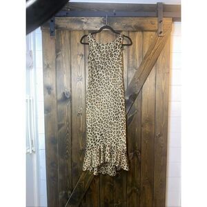Jessica Howard Maxi Leopard Print Jeweled Dress